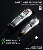 Hair Clippers for Men, Professional Clippers and Trimmers Set, Cordless Clippers for Hair Cutting, Beard Trimmer, Barber Clippers, Rechargeable Electric Shaver