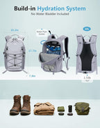 ECOHUB Small Hiking Backpack for Men Women, 20L Lightweight Travel Backpacks - Image 4