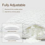 Coop Home Goods Original Crescent Adjustable Pillow, Queen Bed Pillows - Image 2