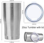 DOMICARE 20oz Tumbler with Lid Stainless Steel Tumblers Bulk, Double Wall - Image 5