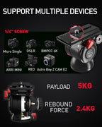 IFOOTAGE Cobra 3 Monopod with Pedal C180F-P with Fulid Head K5S, Carbon Fiber - Image 7