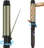 Curling Iron - Professional Manual Salon Rotating 1.75 Inch Hair Curler, Multi-Level Temperature Adjustment Crimper Hair Tool,Styling Tool for Long & Short Hair (Black, 1 3/4 inch)