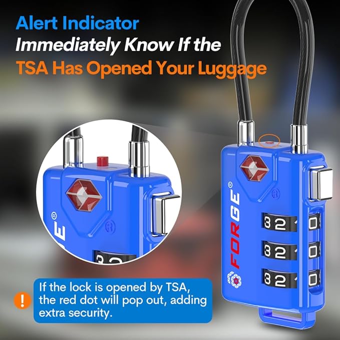Bright Colors, TSA Approved Luggage Locks 4 Pack, Re-settable Combination - Image 5