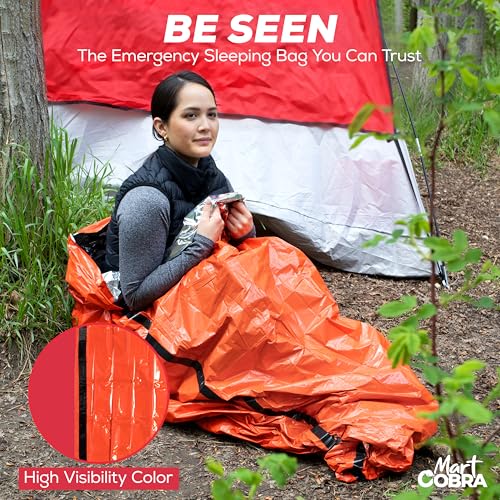 Emergency Sleeping Bag Mylar Thermal Bivy Survival Gear & Supplies Foil ([3 Pack])