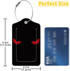 2 Pack Evil Eyes Luggage Tag for Suitcases Green Cat Eyes PU Leather Bag Travel - Image 2