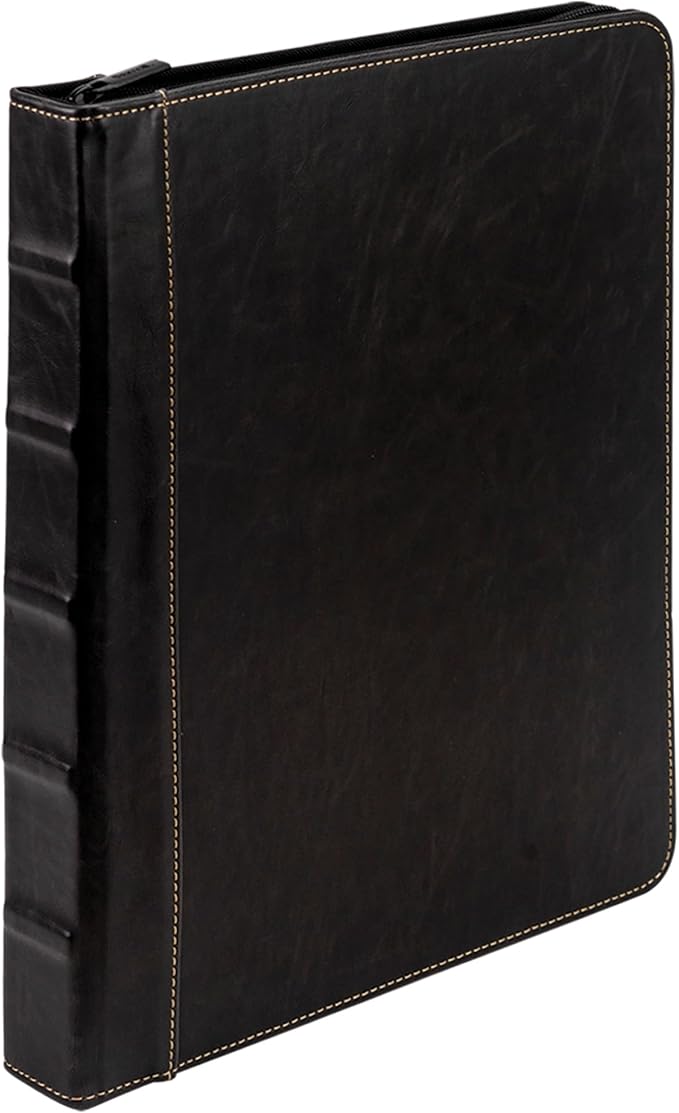 Samsill Vintage Leather Binder, 1 Inch Round Ring, Letter Size 8.5x11 Documents by Samsill