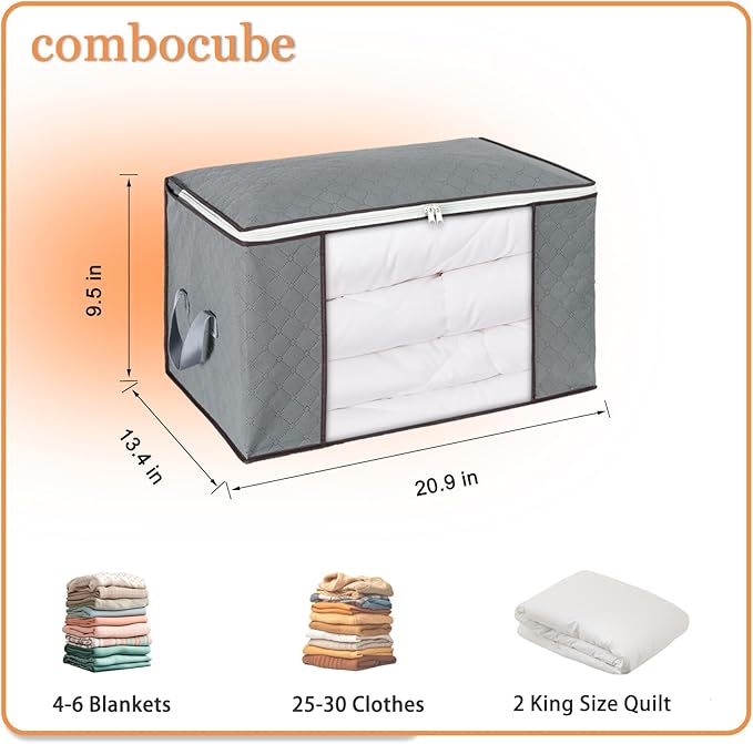 combocube 3 Pack Closet Organizers and Storage Containers, Clothes Storage Bins - Image 2
