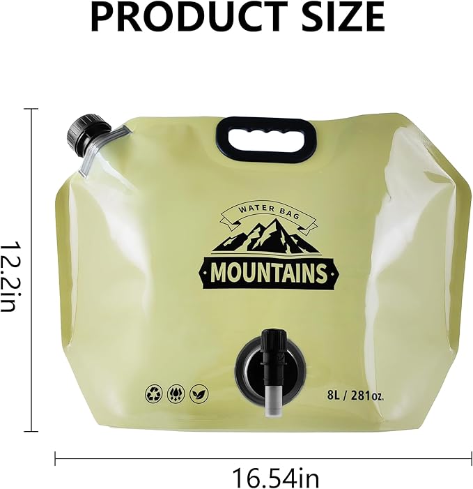 Collapsible 8L Water Storage Bag, BPA-Free Portable Folding Water Jug - Image 2