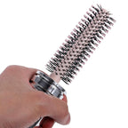Luxshiny Portable Retractable Round Hairbrush with Nylon Bristles for Detangling and Scalp Massage Compact Travel Styling Tool for Curly and Straight Hair