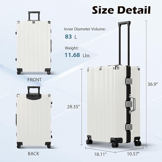 Krute Large Luggage 28 inch Zipperles Suitcase - Image 3