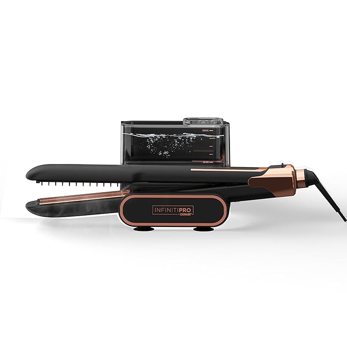 INFINITIPRO by CONAIR Steam Therapy Flat Iron, 1 1/2-inch Hair Straightener