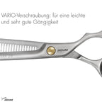 Jaguar Shears Pre Style Relax 5.5 Inch Offset Professional, Ergonomic, Steel Hair Thinning, Texturizing, Cutting and Trimming Scissors for Salon Stylist, Beauticians, Hair Dressers, and Barbers
