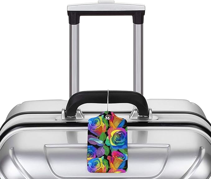 Rainbow Rose Flowers Luggage Tag - Image 5