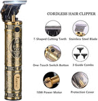RESUXI Cordless Hair Trimmer for Men, Professional Electric Hair Clippers Barber Trimmer, Mens T-Blade Beard Trimmer Zero Gapped Edgers Gold Knight Close Cutting Haircut Kit