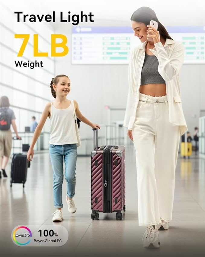 LUGGEX Luggage with Spinner Wheels, Polycarbonate Expandable Hard Shell Suitcase - Image 9