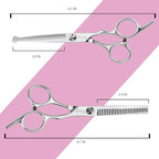 Hair Cutting Scissors Thinning Shears Set for Kids, Fcysy 6 in Children Safety Round Tip Haircut Shears Kit, Stainless Steel Hair Cutting Tools for Toddlers, Boys & Girls Home Use Grooming