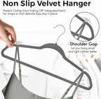 Premium Velvet Hangers 50 Pack Ultra Thin Non Slip Adult Felt Space Saving Slim - Image 8