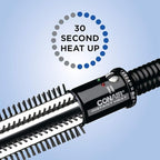 Conair Instant Heat Curling Iron Brush,1 1/4-Inch Barrel Curling Brush for Short Hair,30-Second Heat-Up with 25 Heat Settings for All Hair Types,Black,(Pack of 4)