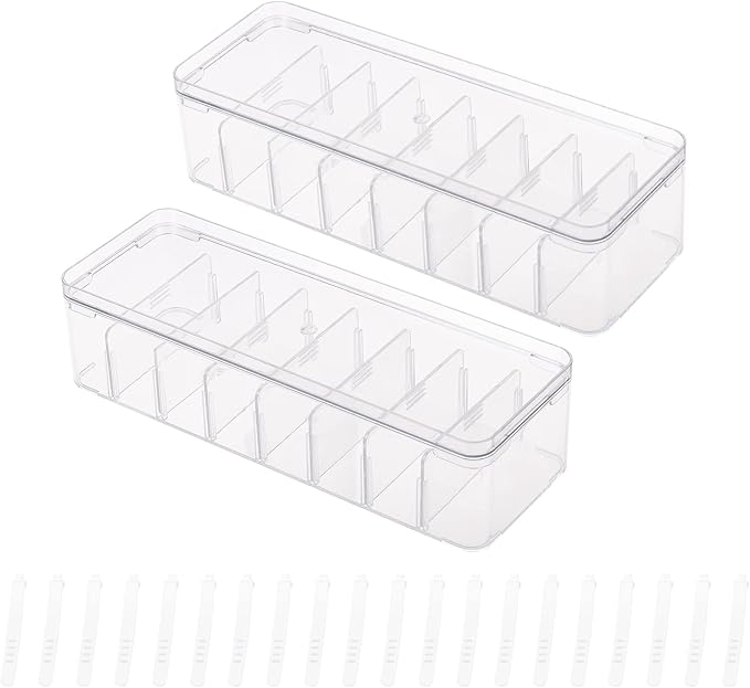 Yesesion 2pcs Clear Plastic Cable Organizer Boxes by Yesesion