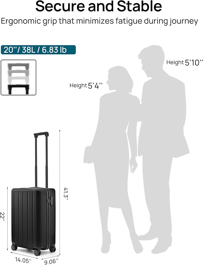 Carry On Suitcase, 20 Inch Carry-On Luggage - Image 7