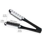 Clamp Hair Brush Straightener Detangler Comb Nylon Bristle Double Sided Straightening Air Vented Flat for Wet,Dry,Fine,Thick Natural Hair (White)