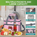 iknoe Large Foldable Cooler Bag, 8.5L Insulated Lunch Bag, Leakproof Lunch - Image 5