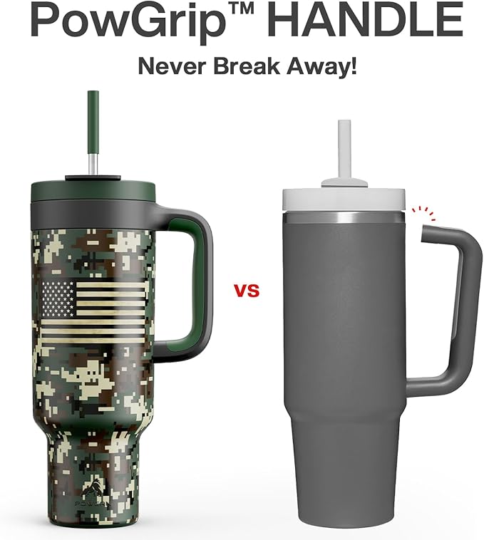50 oz Camo Tumbler with Handle, 2-in-1 Straw and Sip Lid, Dishwasher Safe - Image 3
