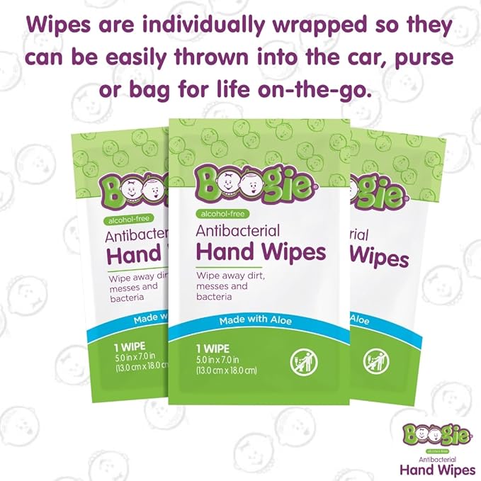 Boogie Antibacterial Hand Wipes, Alcohol Free, Hypoallergenic and Moisturizing - Image 5