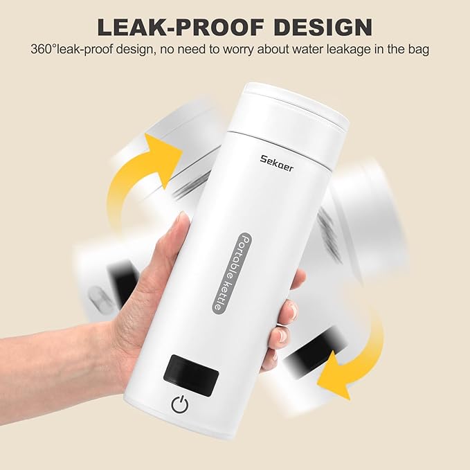 Sekaer Portable Electric Tea Kettle Travel Small Mini Coffee Kettle, - Image 7