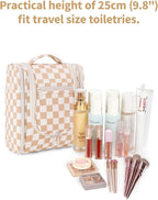 Narwey Small Checkered Hanging Travel Toiletry Bag - Image 5