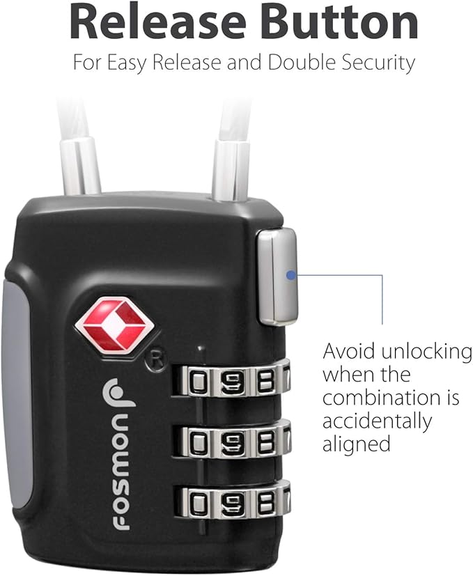 Fosmon TSA Approved Cable Locks - Image 7