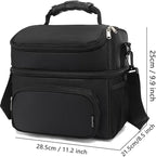 FlowFly Double Layer Cooler Insulated Lunch Bag Adult Lunch Box Large Tote Bag - Image 3