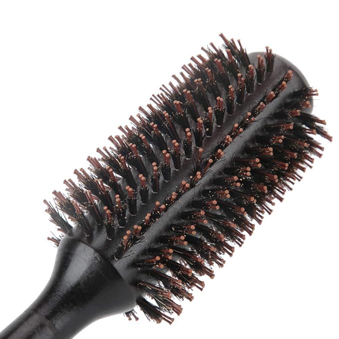 Boar Round Styling Hair Brush Wood Roller Round Comb Heat Anti Static Hairdressing Comb Blow Dryer & Curling Roll Hairbrush