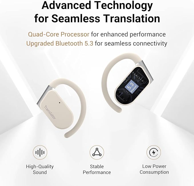 M9 AI Language Translator Earbuds Open-Ear Headphones Support 144 Languages & - Image 8