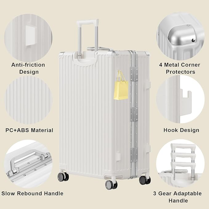 AnyZip Carry On Luggage PC+ABS Aluminum Frame Zipperless Luggage Hard Shell - Image 3