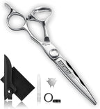 Professional Hair Cutting Scissors - SUS 440C & Cobalt Stainless Steel Barber Shears Fine Adjustment Tension Premium Shears for Hair Cutting (Hair Cutting Scissors S5, 5.5 Inches)