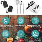 12 Pcs Camping Kitchen Utensil Set Outdoor Kitchen Gear, Outdoor Cooking and - Image 2