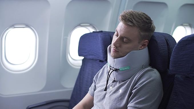 Travel Neck Pillow for Airplane, Neck Chin Support, Memory Foam, Machine - Image 7