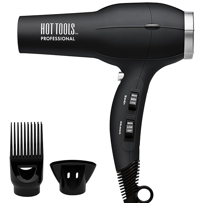 Hot Tools Pro Artist 1875W Turbo Ionic Dryer | Smooth, Frizz Free Blowouts (Black)