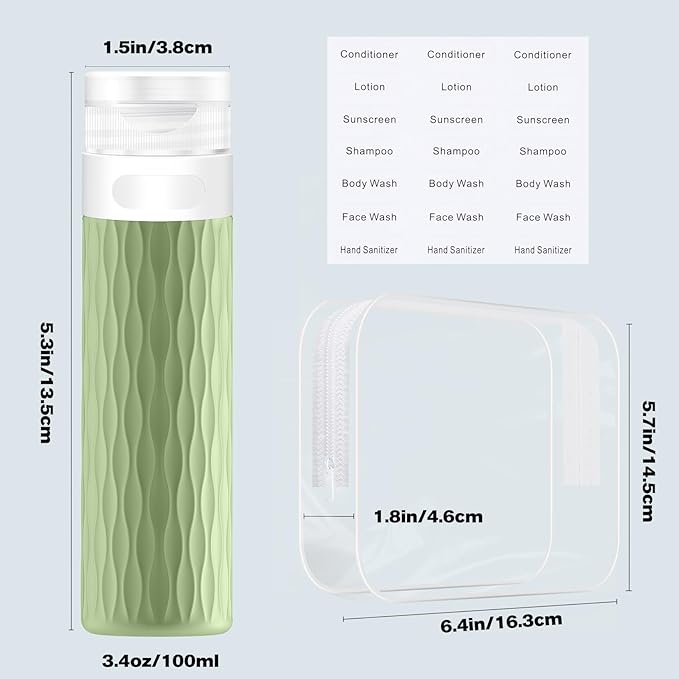 Travel Bottles for Toiletries, TSA Approved 3.4oz Travel Size Containers - Image 4