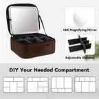 Travel Makeup Bag with LED Mirror and 10x magnifying glass with 3 Lighted - Image 4
