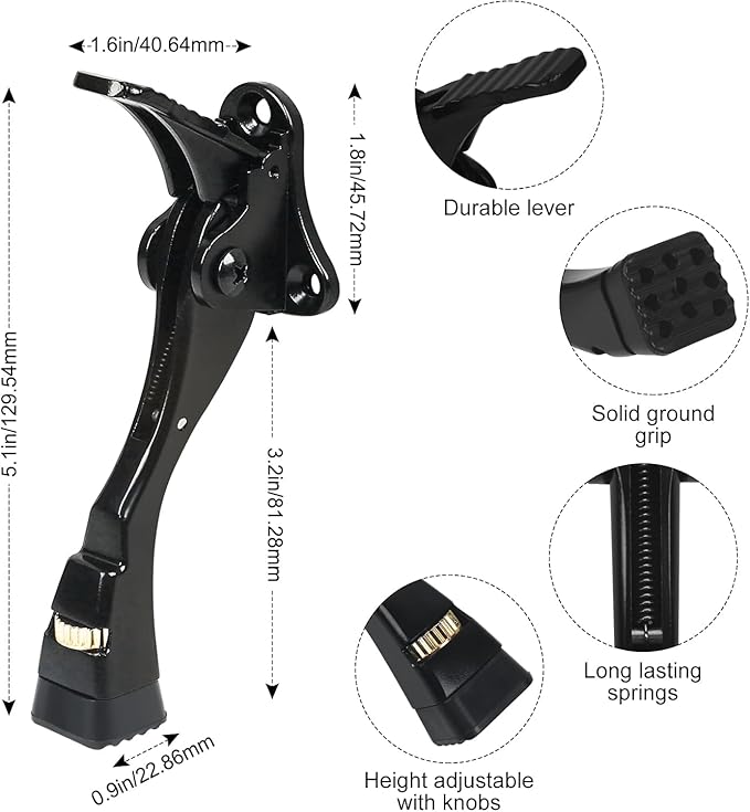 3 Packs Heavy Duty Kickdown Door Stopper, One Touch Adjustable Kickdown Door - Image 5