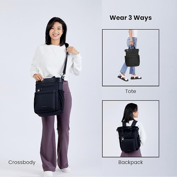 Sherpani Soleil, Anti Theft Convertible Backpack, 3 in 1 Tote Bag, Cross Body - Image 4