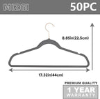 MIZGI Premium Velvet Hangers Heavy Duty Non Slip Felt Hangers Gray, Rose Gold - Image 5
