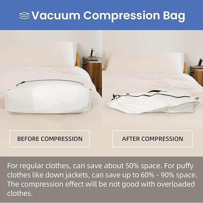 BAGAIL TPU Vacuum Bag for Travel, Reusable Compression Bag - Image 3