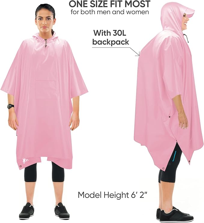 PTEROMY Hooded Rain Poncho for Adult - Image 5