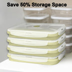 Collapsible Food Storage Containers with Airtight Lid & Air Vent (4x1200ml Lightgreen)