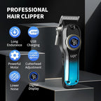 LQT® Hair Clippers for Men Professional, Body Hair Trimmer & Cordless Grooming Set with LED Display Zero Gap Clippers,Fade Haircut Kit, Electric Hair Cut Machines- Ideal Gifts for Men (Blue)