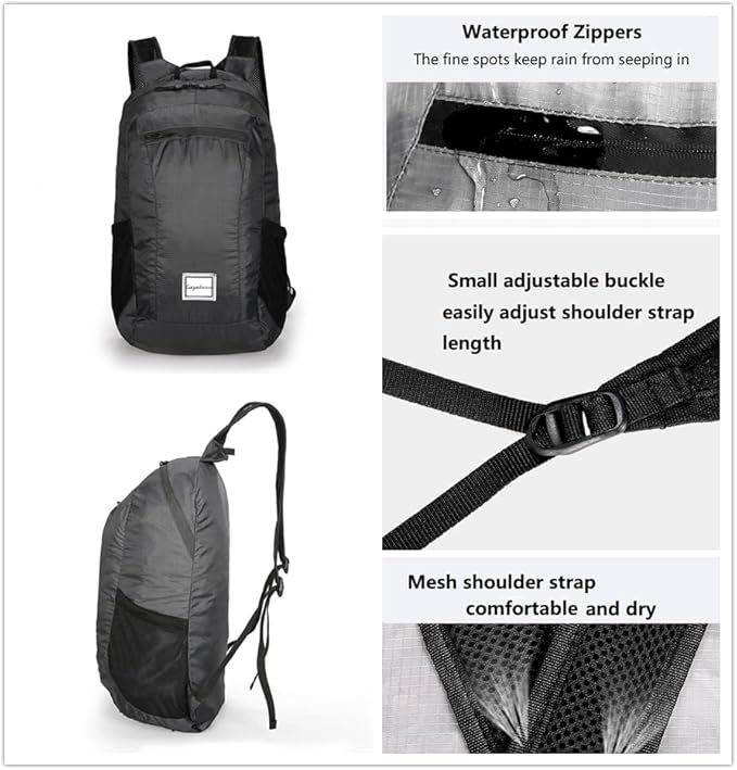 Small Foldable Hiking Daypack Packble Skin Casual Backpack Camping Cycling - Image 4