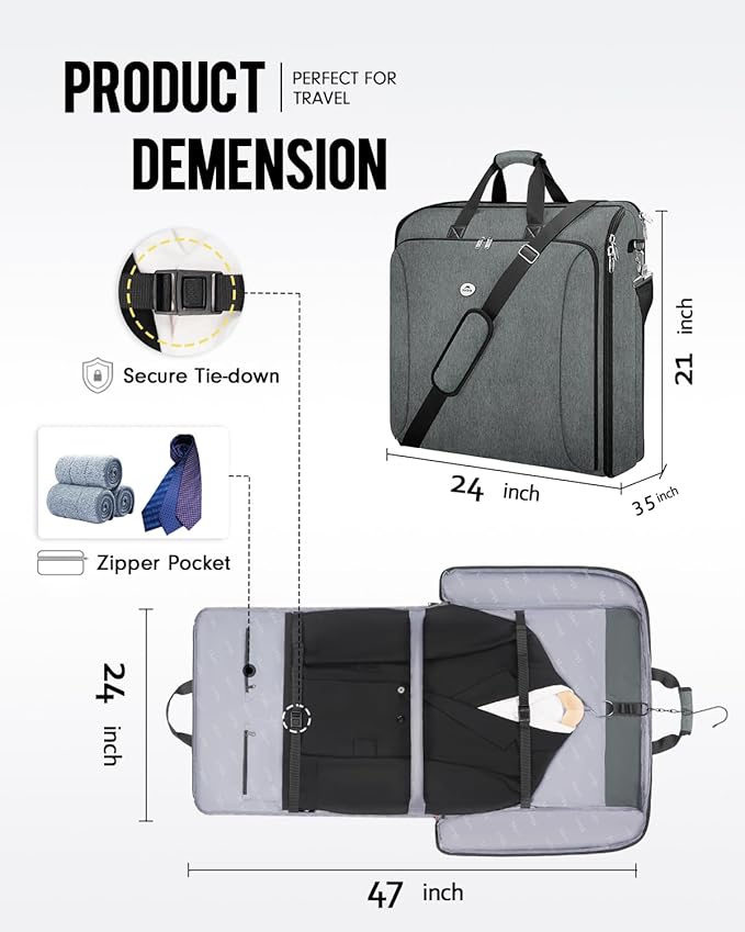 MATEIN Travel Garment Bag, Double Layer Folding Suit Bag - Image 6
